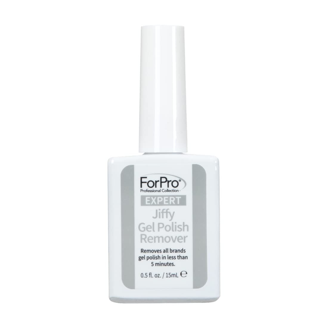 ForPro Professional Collection Expert Jiffy Gel Polish Remover, Removes All Brands Gel Polish in Less Than 5 Minutes, Quick &amp; Easy Gel Removal, No Foil Wrapping or Soaking Needed, 0.5 Fl. Oz.