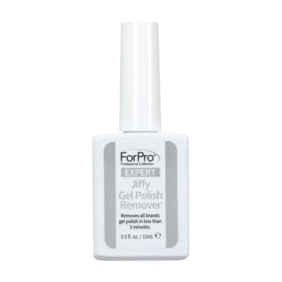 ForPro Professional Collection Expert Jiffy Gel Polish Remover, Removes All Brands Gel Polish in Less Than 5 Minutes, Quick &amp; Easy Gel Removal, No Foil Wrapping or Soaking Needed, 0.5 Fl. Oz.