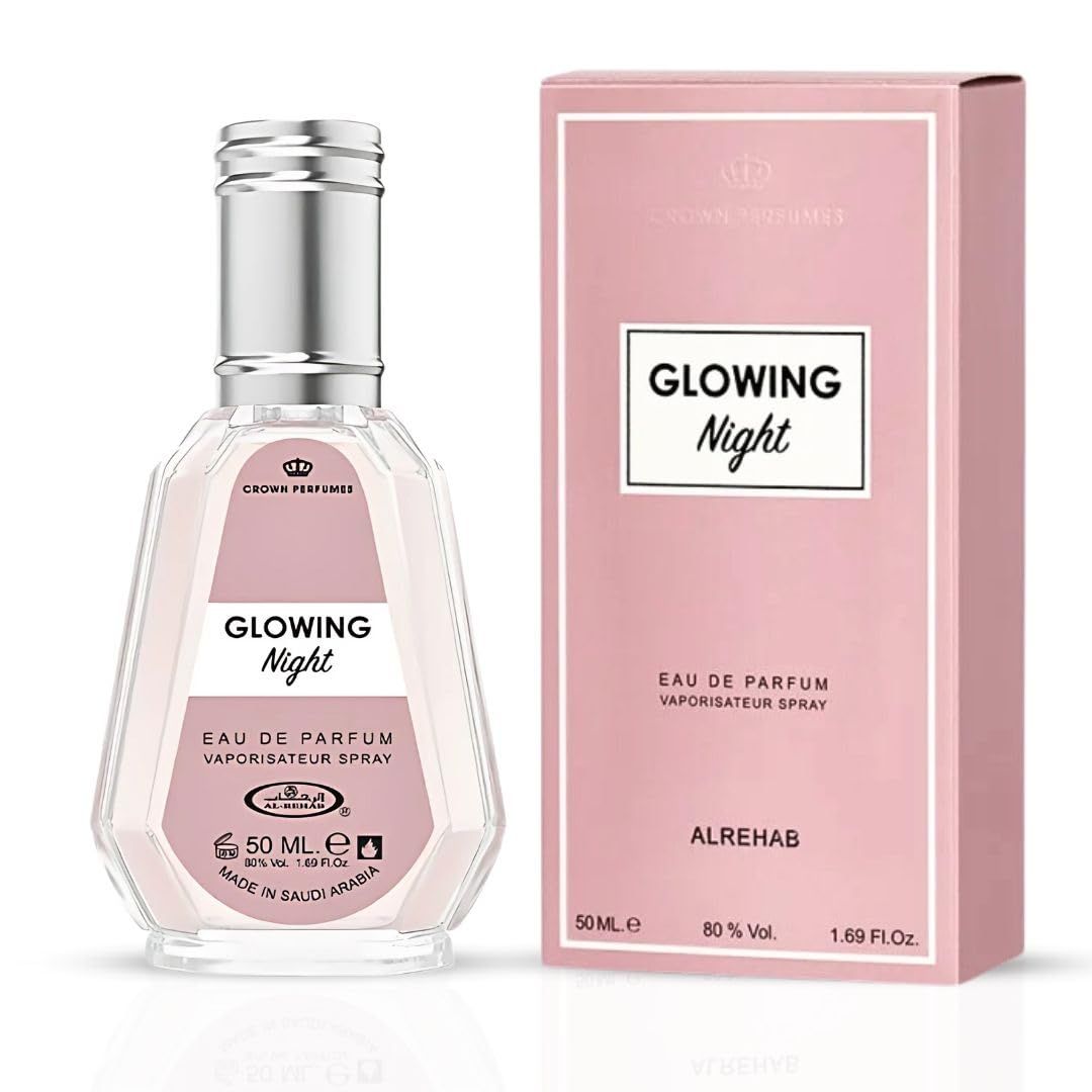 Al-Rehab Glowing Night Eau de Parfum Spray for Women, 1.7 Ounce