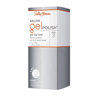 Sally Hansen Salon Gel Polish, Gel Top Coat, Chip Resistant, Shiny Finish, LED Lamp Required