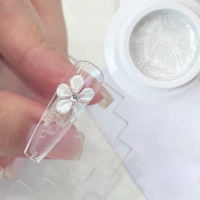 SMAILXIIYUE Solid 3D Sculpting Gel For Nail Art, Pearl White 3d Gel Nail Art Molding Gel For Nails Soak Off Polish Flowers Design Modeling Tool (Pearl White, S)
