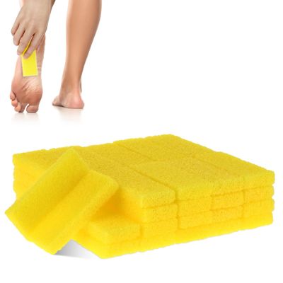 40Pcs Disposable Foot Scrubber Sponge Pads Pedicure Pumice Stone for Feet Dead Skin Callus Remover Medium Coarse Yellow