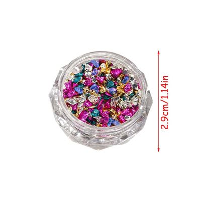 1 Box Irregular Gems and Charms for Nails Design - Colorful Crushed Stone Rhinestones, 3D Mini Diamonds, Jewels, Art Decor Accessories