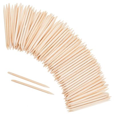 Maitys 200 Pieces Orange Sticks for Nails 4.53 Inch Wooden Cuticle Pusher Remover Double Sided Multi Functional Wood Manicure Pedicure Tool for Home and Salon