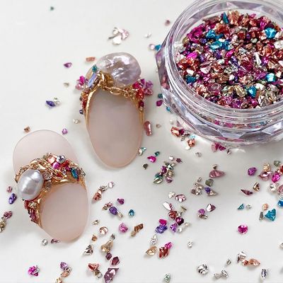 1 Box Irregular Gems and Charms for Nails Design - Colorful Crushed Stone Rhinestones, 3D Mini Diamonds, Jewels, Art Decor Accessories