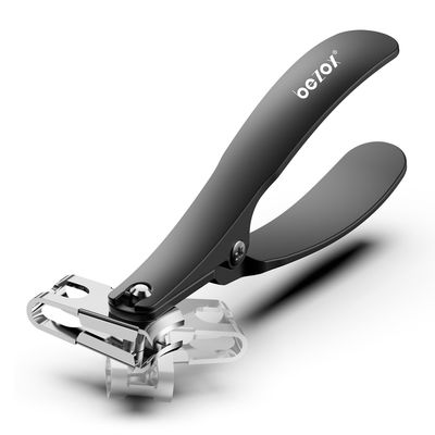 BEZOX Long Handle Toenail Clippers for Seniors - 360 Rotating Jaw Toe Nails Clipper for Thick Nails with an Ergonomic Palm-Grip, Finger Naill Clippers Adult for Men and Women - Black