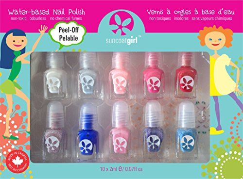 Suncoat Girl Water-Based Nail Polish Kit Flare Fancy 10 Pieces
