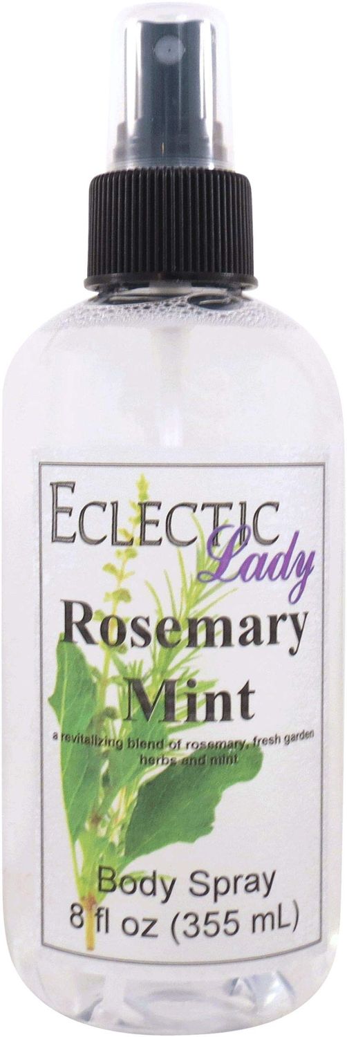 Eclectic Lady Rosemary Mint Body Spray, Double Strength, 8 ounces, Body Mist for Women with Clean, Light &amp; Gentle Fragrance, Cologne with Soft, Subtle Aroma For Daily Use