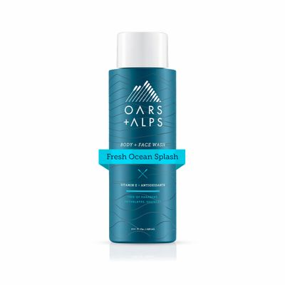 Oars Alps Mens Moisturizing Body and Face Wash, Skin Care Infused with Vitamin E and Antioxidants, Sulfate Free, Fresh Ocean Splash, 1 Pack