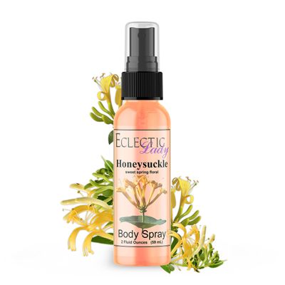 Eclectic Lady Honeysuckle Body Spray, Double Strength, 2 ounces, Body Mist for Women with Clean, Light &amp; Gentle Fragrance, Cologne with Soft, Subtle Aroma For Daily Use