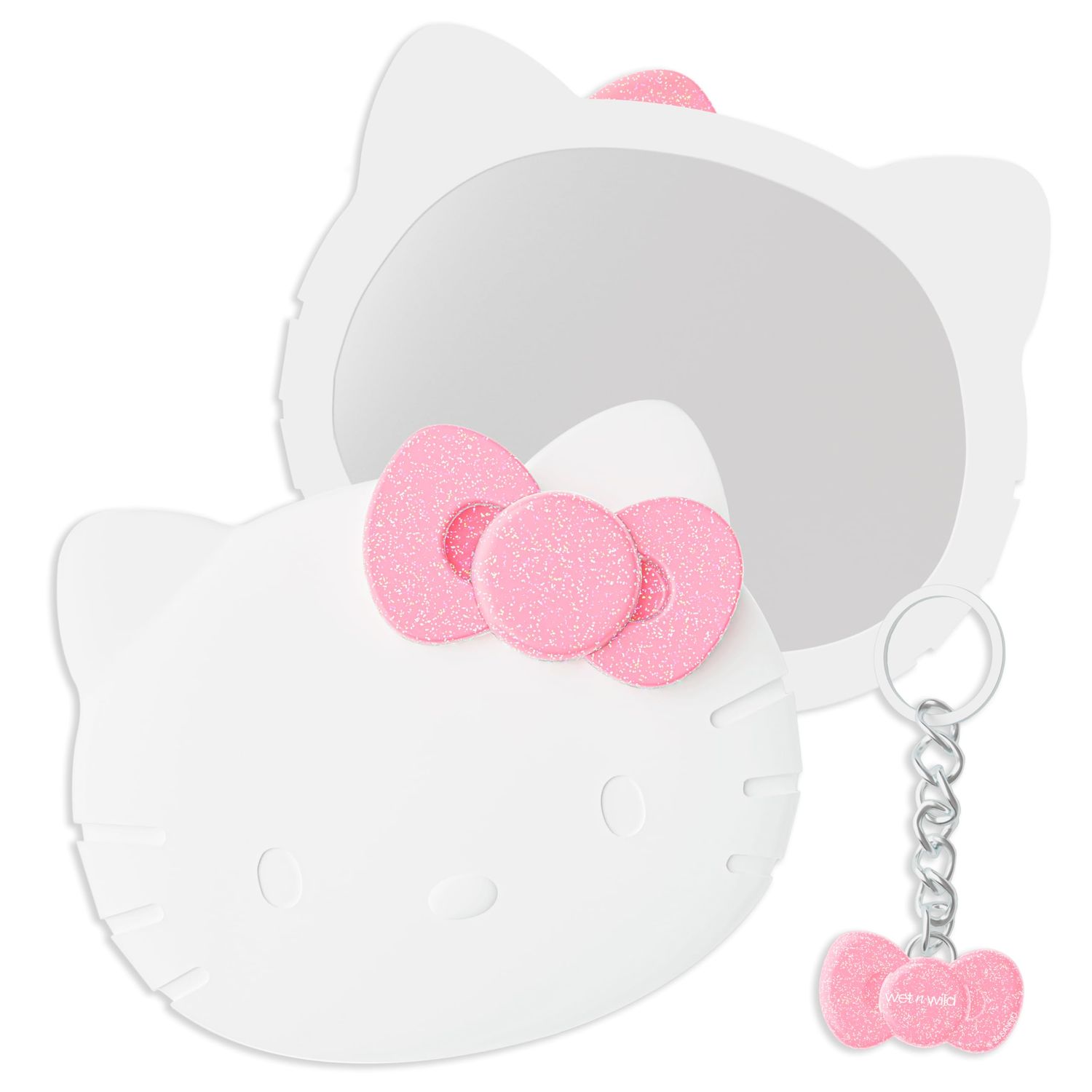 wet n wild Hello Kitty Collection, Mirror &amp; Pink Bow Keychain Duo, Comfort-Grip Handle, Versatile &amp; Portable Hand Mirror
