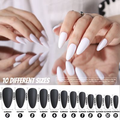 FANDAMEI Press on Nails, 12 Packs 288PCS Matte Press on Nails, Medium Almond Fake Nails Full Cover, Short Almond Glue on Nails with 7g Nail Glue, 12 Solid Color False Nails for Nail Art DIY