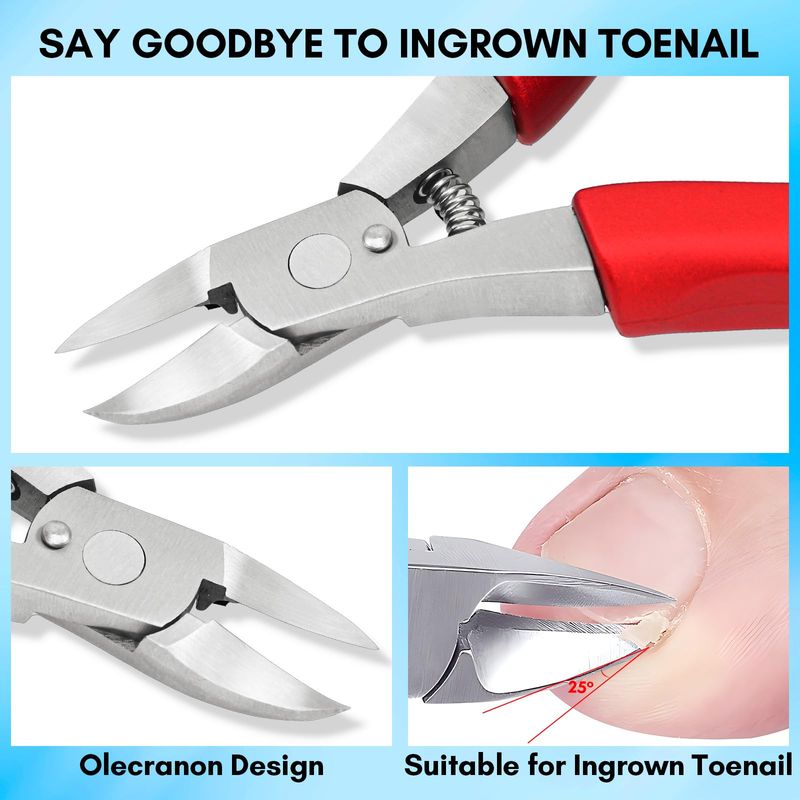 Makartt Toenail Clippers, 5-in-1 Stainless Steel Nail Clipper Set for Thick or Ingrown Toenails, Professional Removal Kit for Men, Women &amp; Seniors