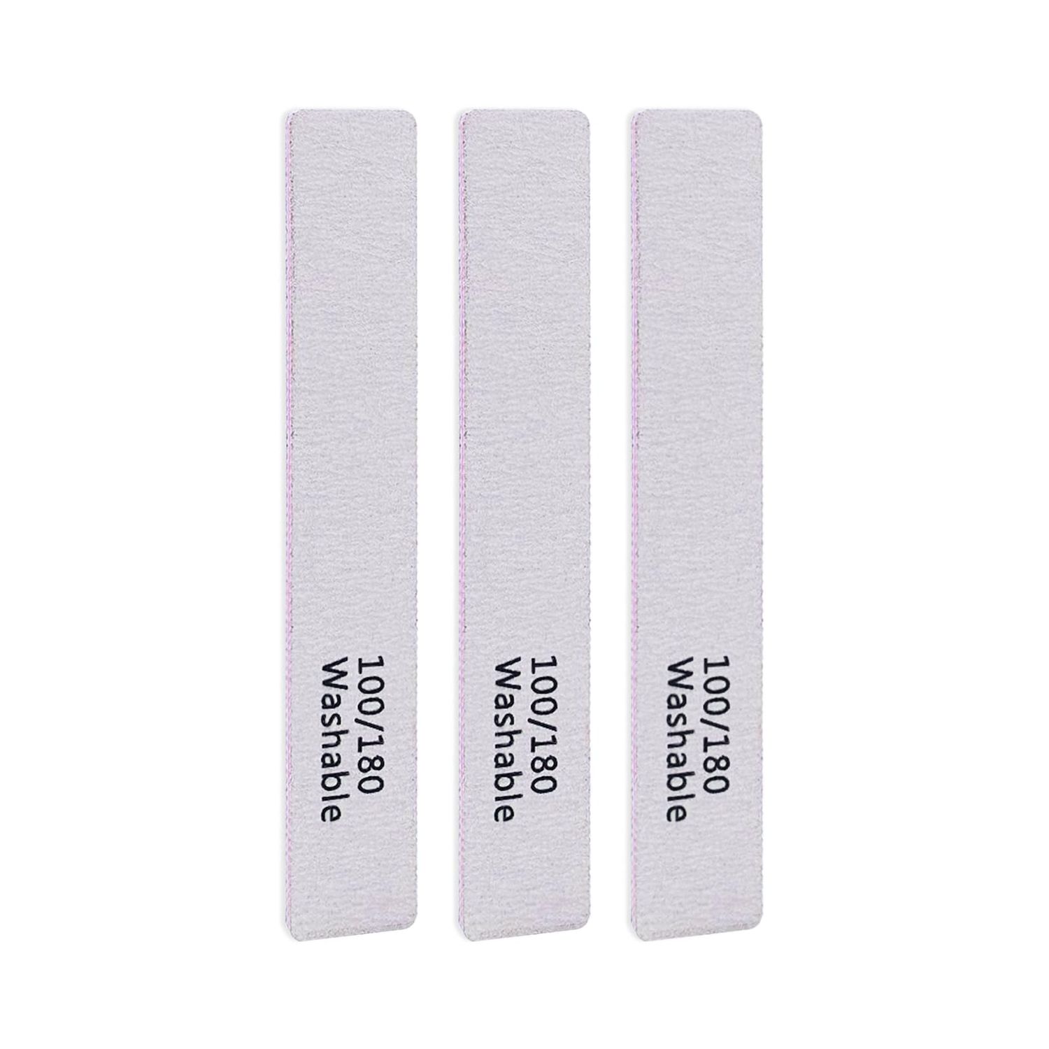 LNAUJS 3PCS Professional Reusable Double-Sided 100/180 Grit Washable Nail File