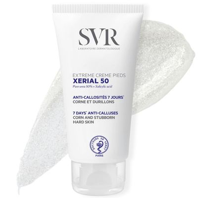 SVR Xerial 50 Extreme Foot Gel With Salicylic Acid &amp; 50 Pure Urea For Severely Dry, Cracked, Rough, Stubborn Hard Skin Prone To Corns And Calluses. Relief For Extremely Dry Feet 1.7 Fl.oz.