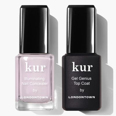LONDONTOWN kur Pink Nail Conceal &amp; Go Duo Set, Includes Pink Nail Illuminating Concealer &amp; Gel Genius Top Coat, 2 Piece Set, 0.4 Fl Oz