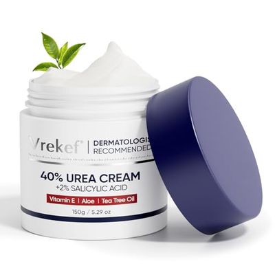 VREKEF Urea Cream 40 Percent for Feet Maximum Strength, Urea Cream 40 Plus Salicylic Acid 2, Foot &amp; Hand Cream for Dry Cracked