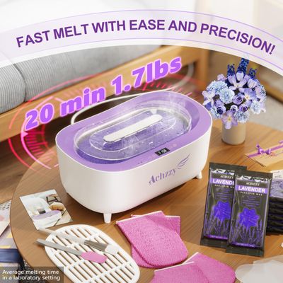Achzzy Paraffin Wax Machine for Hands and Feet, 5000ml Professional Wax Warmer with Temperature Control, Smart Heating, Stainless Steel Inner Pot, Moisturizing Hot Wax Bath with Refills for Skincare