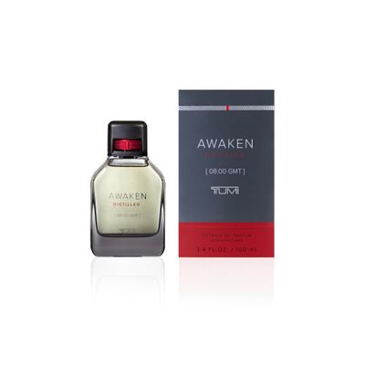 TUMI AWAKEN DISTILLED 08:00 GMT - Extrait De Parfum Fragrance for Men - Stimulating Cologne with Woody Notes - 3.4 oz