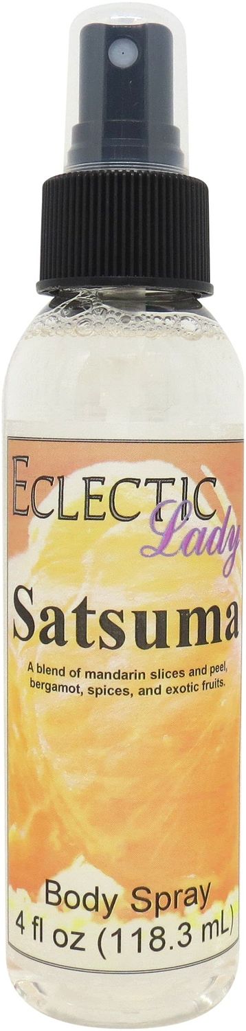 Eclectic Lady Satsuma Body Spray, Double Strength, 4 ounces, Body Mist for Women with Clean, Light &amp; Gentle Fragrance, Cologne with Soft, Subtle Aroma For Daily Use