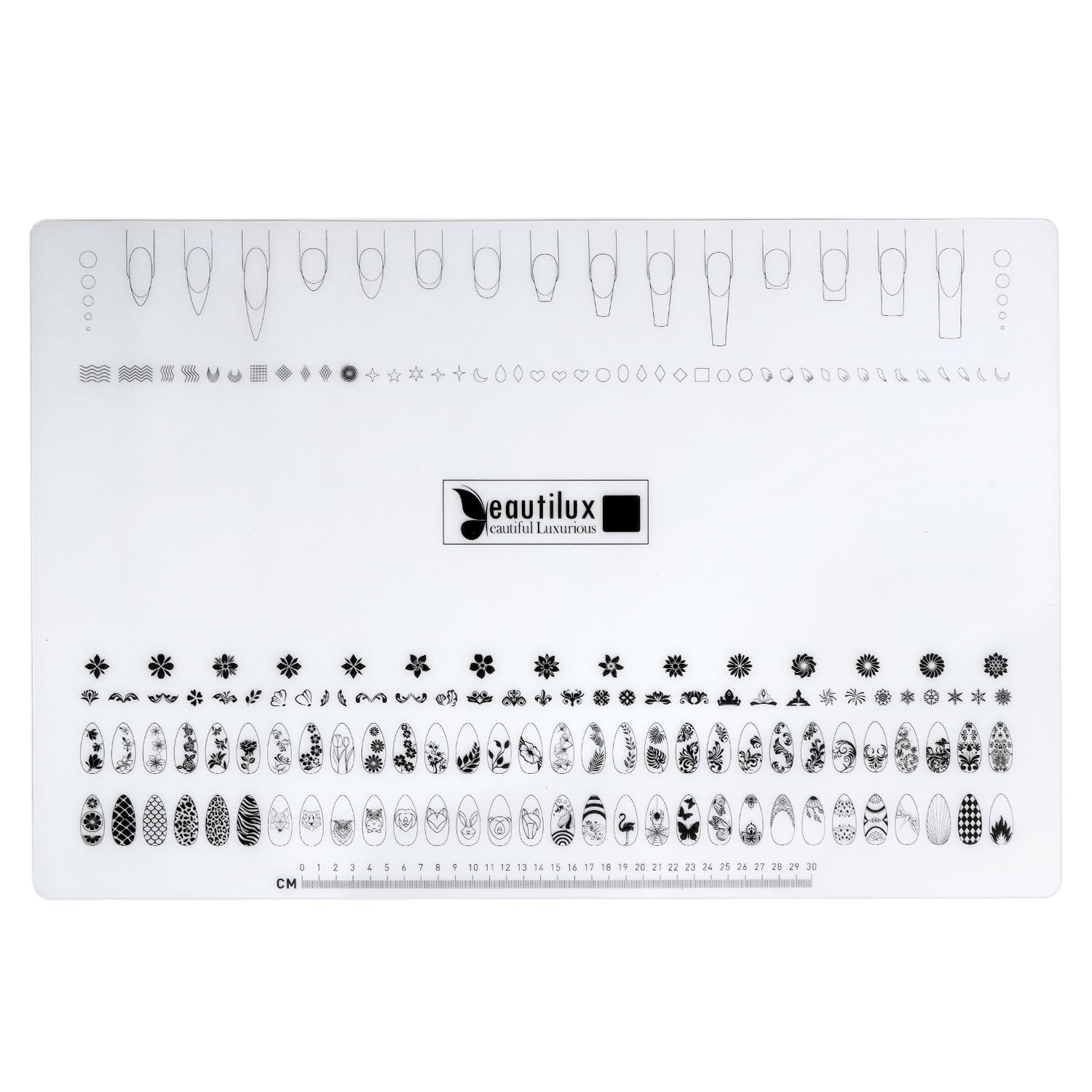 beautilux Nail Art Silicone Mat Practice Hand for Acrylic Nails, Nail Art Stamping Mats, Nail Practice Supply, Nail Art Tool