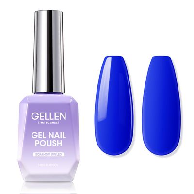 Gellen Gel Nail Polish, 18ml Electric Blue Gel Polish Soak Off UV LED Nail Gel Polish Nail Art Starter Manicure Salon DIY at Home Valentines Gift, 0.6 OZ
