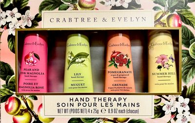 Crabtree &amp; Evelyn Hand Therapy 4-Pack (0.9 oz Each) (Pear/Pink Magnolia, Lily, Pomegranate, Summer Hill)