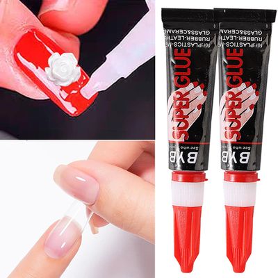 Nail Glue, Super Nail Glue for Acrylic Nails, Professional Nail Glue For Nail Tips for Press On Nails Long Lasting Acrylic Nail Glue For Nail Tips Pegamento Para Uas Acrilicas Nails Glue 0.18OZ 2 Pcs