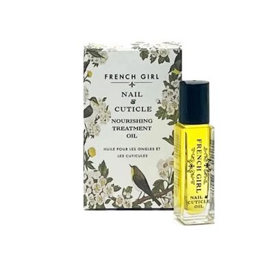 French Girl Nail &amp; Cuticle Oil - Hydrating Nail Strengthener and Growth Treatment, Cuticle Softener, Nail Growth Oil to Repair Dry, Damaged Nails, Clean, Vegan &amp; Cruelty-Free, .3 oz