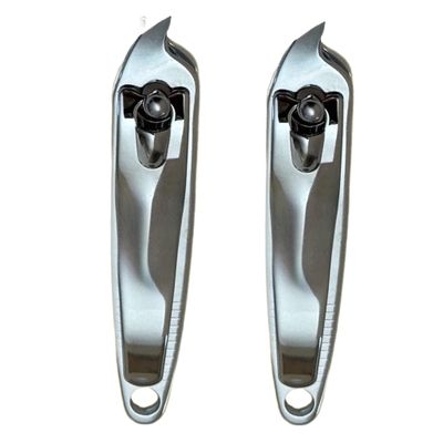2 Slanted Edge Nail Cutting Clippers Cuticle Trimmer Clipper Pedicure Manicure Tool Cutter Hangnail Slanted Tip Nail Clipper Cuticle Remover Tool - Made in Korea