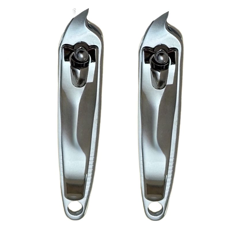2 Slanted Edge Nail Cutting Clippers Cuticle Trimmer Clipper Pedicure Manicure Tool Cutter Hangnail Slanted Tip Nail Clipper Cuticle Remover Tool - Made in Korea