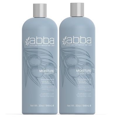 ABBA - Pure Moisture Shampoo &amp; Conditioner Hydrating &amp; Nourishing Value Duo Set - Olive Butter &amp; Peppermint Oil, 32 fl oz Each
