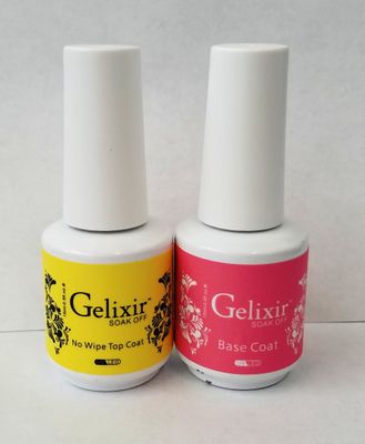 GELIXIR - Soak Off Gel Base &amp; No-Wipe Top Coat - .5 Oz / 15 mL