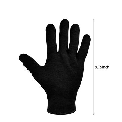 1 Pair(2Pcs) Cotton Gloves for Eczema and Dry Hands, Moisturizing Gloves, Work Gloves for Men, Women, SPA, Jewelry Inspection (Black, 1 Pair)