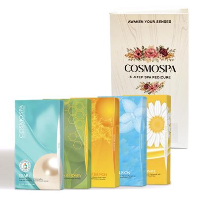 CosmoSpa Deluxe Six-Step Pedicure Set - 3 Pack, Premium Foot Care Kit for Ultimate Spa Experience at Home, Perfect for Relaxation and Rejuvenation (Green Tea &amp; Honey)