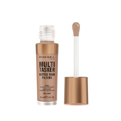 Rimmel Multi-Tasker Better Than Filters, 003 Light, Face Primer, Glow Booster and Highlighter, Vegan Formula, Anti-Ageing Benefits, Light-Reflecting Pigments, Giant Soft-Touch Wand, 1oz
