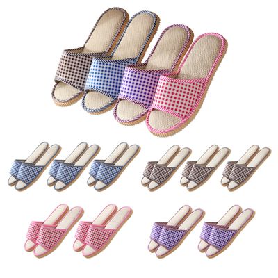 10 Pairs Washable House Slippers for Guests,Disposable Slippers for Guests,Breathable Open Toe Indoor Slipper,Spa Slipper for Guests,Home,Bedroom,Hotel,Travel,Unisex Universal Size(6 Large Size4
