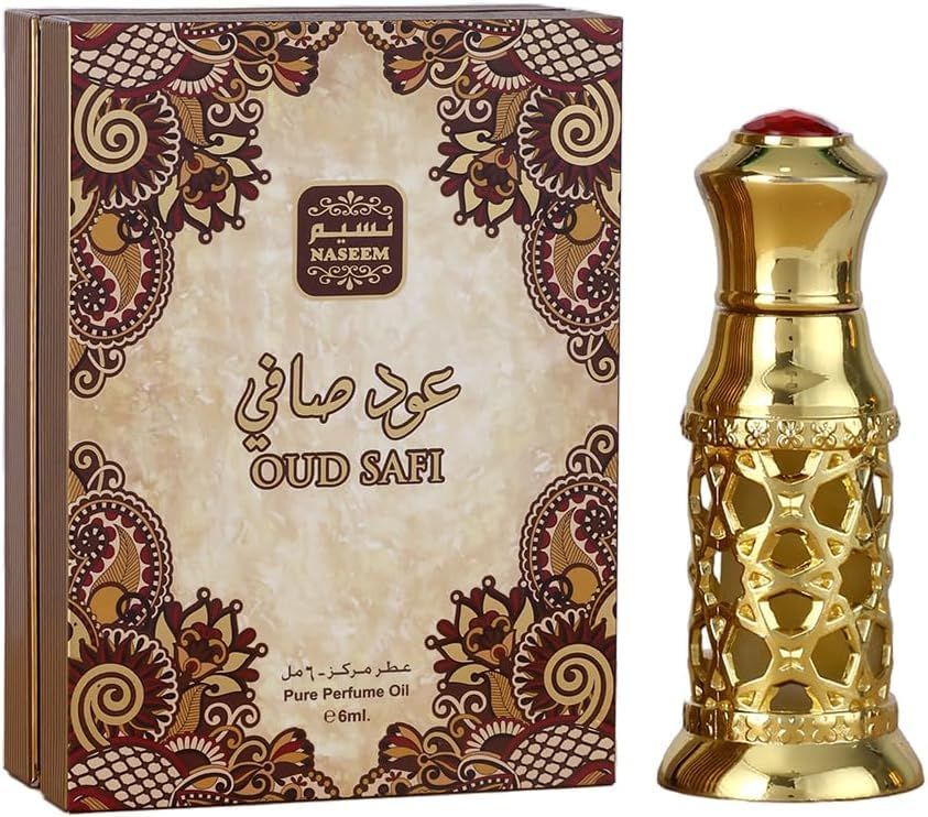 NASEEM Oud Safi Eau De Parfum Oil 6ml - Unisex Arabian Attar with Subtle Agarwood, Lavender, Spicy, and Floral Notes - Premium Perfume for Men &amp; Women, Ideal for Daily and Special Occasions