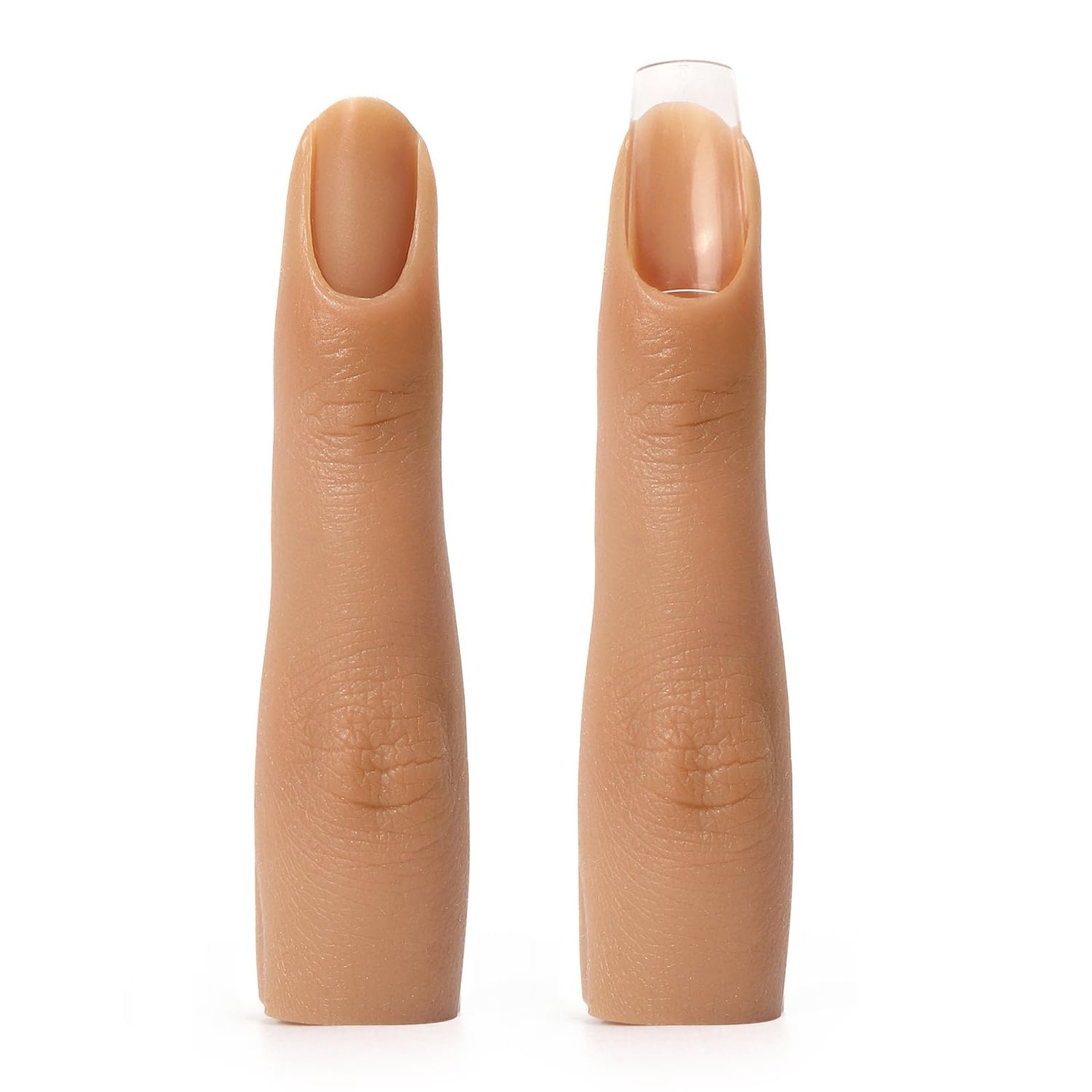 2PCS Silicone Practice Fingers for Acrylic Nails, Soft Nail Training Model Practice Finger, Flexible Nail Mannequin Finger for DIY Nails PracticeNo. 3