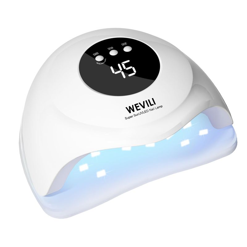 WEVILI 72W UV Nail Lamp, Faster UV Light for Gel Polish with 3 Timers, Professional Auto Sensor Nail Dryer with LCD Screen for Salon and Home Use