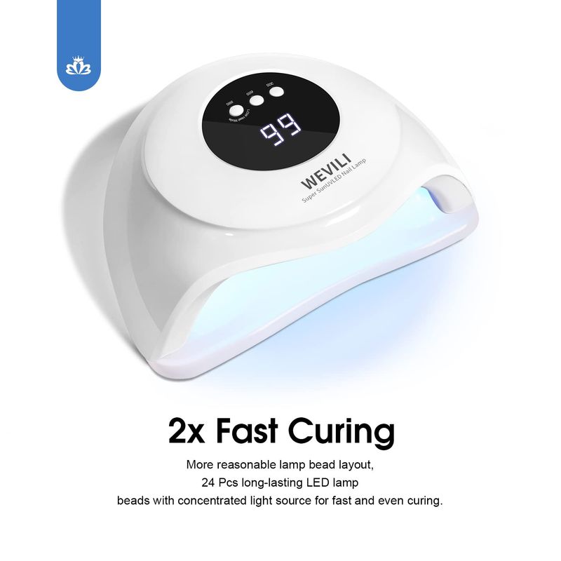 WEVILI 72W UV Nail Lamp, Faster UV Light for Gel Polish with 3 Timers, Professional Auto Sensor Nail Dryer with LCD Screen for Salon and Home Use