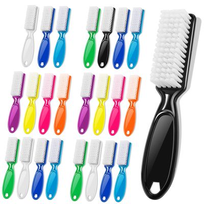 24 Pcs Handle Grip Nail Brush, NICEMOVIC Hand Fingernail Cleaner Brush Manicure Tools Scrub Cleaning Brushes Kit, Use for Toe and Nail Cleaning (Bright Colors)
