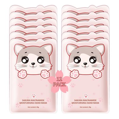 PPPanYiDi Hand Masks Moisturizing Gloves,12 Pairs Hydrating Hand Peel Masks Gift Set for Dry Cracked Hands Care,Long-lasting and Non-greasy Hand Moisturizer Gloves for Women