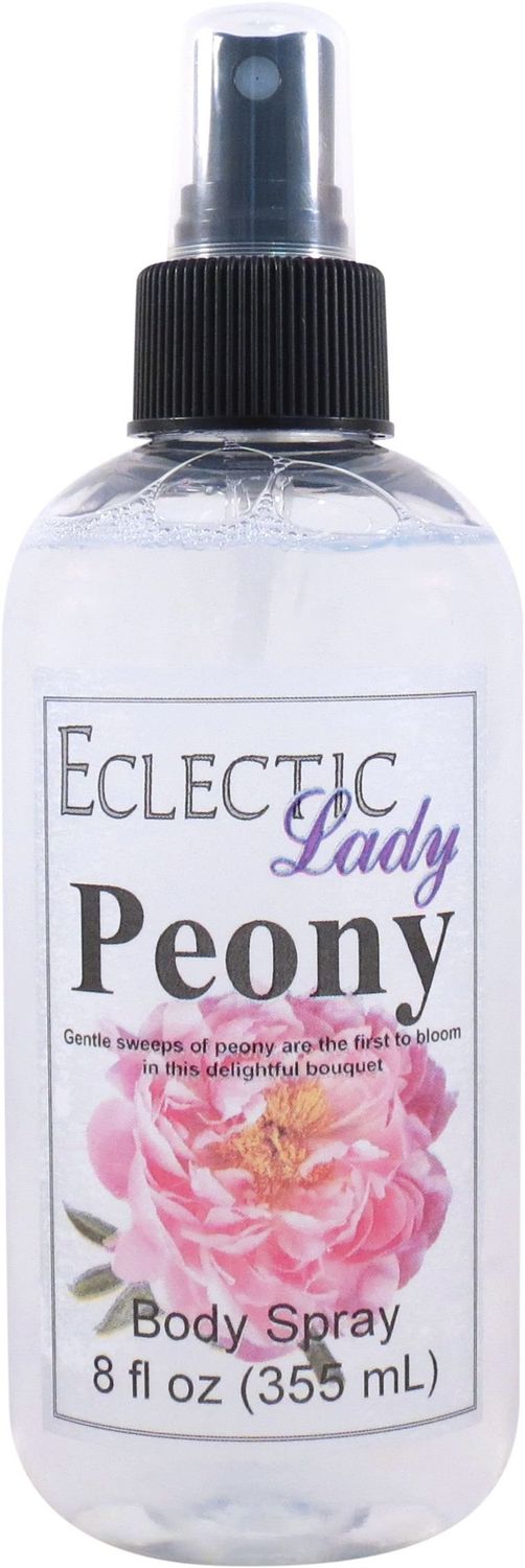 Eclectic Lady Peony Body Spray, 8 ounces, Body Mist for Women with Clean, Light &amp; Gentle Fragrance, Cologne with Soft, Subtle Aroma For Daily Use