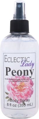 Eclectic Lady Peony Body Spray, 8 ounces, Body Mist for Women with Clean, Light &amp; Gentle Fragrance, Cologne with Soft, Subtle Aroma For Daily Use