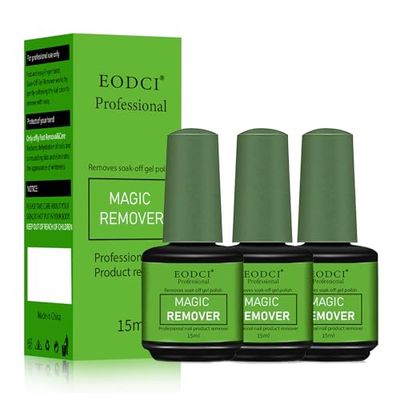 Eodci 3Pcs Magic Nail Polish Remover, Soak-Off Quick,Quickly &amp; Easily Professional Remove Gel Nail Polish, Gel Polish Remover for Nails