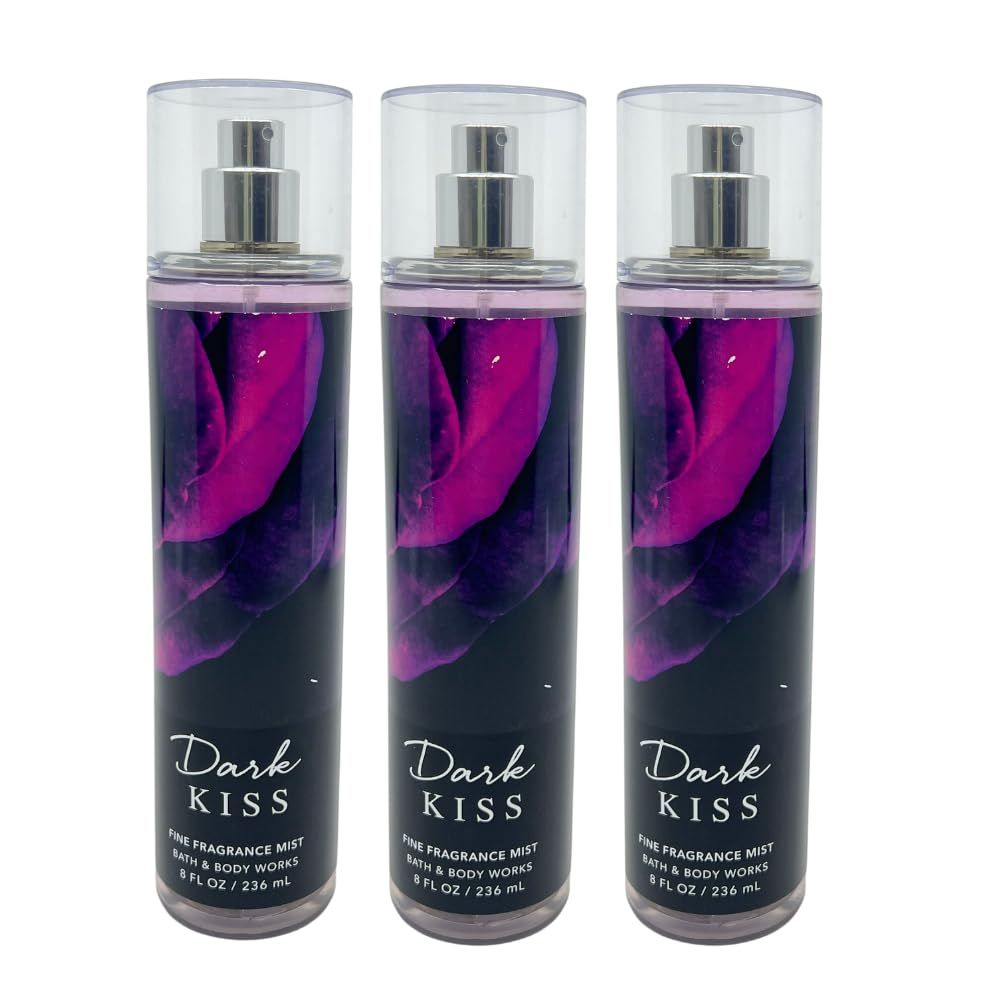 Bath &amp; Body Works Signature Collection Dark Kiss Fine Fragrance Mist, 8 Fl Oz (3-Pack)