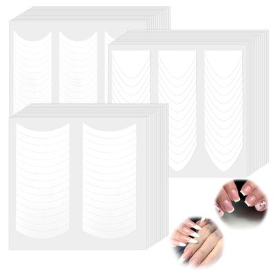 KALIONE 40 Sheets French Manicure Nail Stickers, White Vinyl, Self-Adhesive, French Tip Tool, Nail Art Stickers