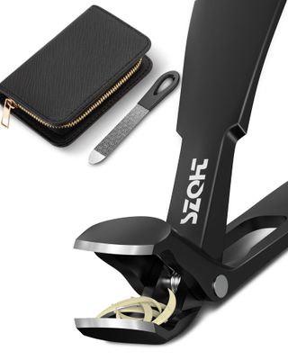 2025 Upgrade Angled Head Nail Clippers for Men, SZQHT Toenail Clippers for Seniors Thick Toenails, Large Toe nail Clippers with Catcher, Extra Wide Handle, Sharp Heavy Duty Stainless Steel Nail Cutter