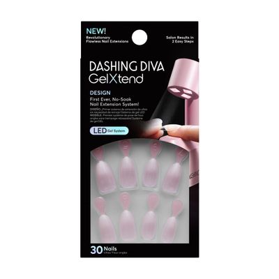 Dashing Diva GelXtend Nail Set - Graceful Girl - Nude Ombre Nails - Lasts Up to 14 Days - Gel Nails - No-Soak, Easy Removal